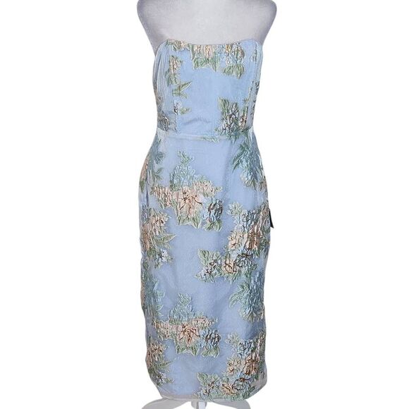 Lulus Strapless Blue Cocktail Dress NWT Size Medium Blue Wedding Guest Dress - Picture 2 of 10